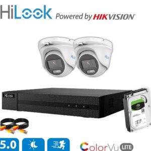 4K HIKVISION COLORVU AUDIO HOME CCTV SYSTEM 8MP DVR 5MP 3K SURVEILLANCE CAMERA 4 CHANNEL DVR 2x CAMERA 1TB HDD