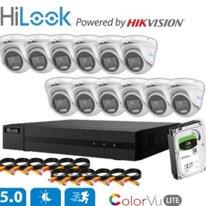 4K HIKVISION COLORVU AUDIO HOME CCTV SYSTEM 8MP DVR 5MP 3K SURVEILLANCE CAMERA 16 CHANNEL DVR 12x CAMERA 1TB HDD