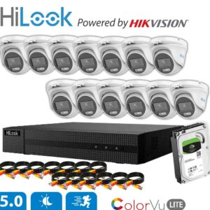 4K HIKVISION COLORVU AUDIO HOME CCTV SYSTEM 8MP DVR 5MP 3K SURVEILLANCE CAMERA 16 CHANNEL DVR 13x CAMERA 1TB HDD