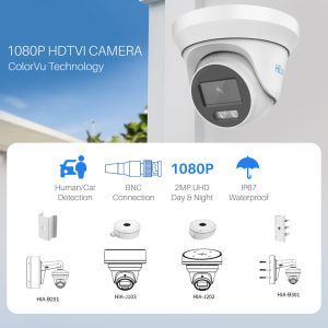 HILOOK BY HIKVISION COLORVU CCTV CAMERA 2 MP 1080P HD TURRET IP66 20M THC-T229-M