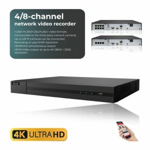 HIKVISION HILOOK 8 CHANNEL CCTV DVR HDMI 4K FULL HD 8MP RECORDER AHD HDMI UK (DVR-208U-M1) 6TB HDD